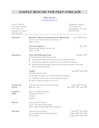 Part Time Job Resume Format Templates At Allbusinesstemplates Com