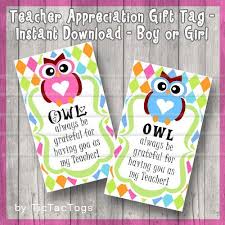 Handmade Birthday Gift For Teacher Owl Teacher Appreciation Gift Tag Teacher Gift Tag Teacher Printable Diy Printable Teacher Appreciation Diy Teacher Appreciation Gifts Teacher Gift Tags