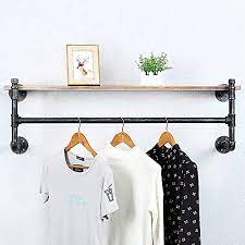 Finally, measure the depth of your closet. Buy Industrial Pipe Clothing Rack Wall Mounted With Real Wood Shelf Pipe Shelving Floating Shelves Wall Shelf Rustic Retail Garment Rack Display Rack Cloths Rack 42in Steam Punk Commercial Clothes Racks Online In Turkey B08qmfyxvq
