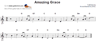Enjoy the lovely words and lyrics of amazing grace, the traditional, classic hymn and christian song. Amazing Grace Easy Guitar Tab Guitarnick Com