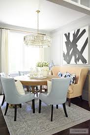 The accent dining chairs are upholstered in classic velvet to create cozy and elegant. Summer Dining Room Decorating Citrineliving