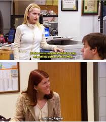 Angela Under No Circumstances Should A Man Strip Off His Clothes In This Office Meredith Shut Up Angela Meredith The Office The Office Show The Office