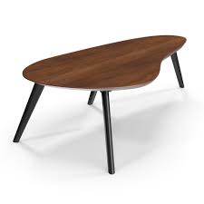 Made from concrete composite materials in an ivory hue, this table's drum shape tapers at the bottom and connects to a short round foot. Kidney Shaped Coffee Table Walnut Black