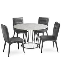 Callisto Marble Round Dining Set 5 Pc Dining Table 4 Side Chairs Only At Macy S Kitchen Table Settings Round Dining Set Round Kitchen Table Set