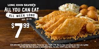 I found this on the web somewhere don't remember where. All You Can Eat Fish Or Chicken For 7 99 At Long John Silver S Vegas Living On The Cheap