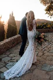 Long Sleeve Lace V Neck Backless Mermaid Boho Wedding Dresses Beach Wedding Gown Okh77 In 2020 Long Sleeve Wedding Dress Lace Long Sleeve Mermaid Wedding Dress Wedding Dress Long Sleeve