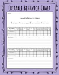 behavior goal chart full week editable google doc