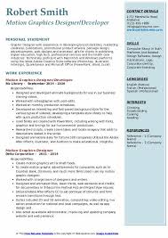 To create an excellent graphic designer resume, you can use online resume. Motion Graphics Designer Resume Samples Qwikresume