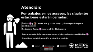 El metro de nueva york es un sistema de tránsito rápido que sirve a los cinco boroughs de la ciudad de nueva york en el estado de nueva york: Transantiago Importante Estacion Nunoa De Metro De Santiago Chile L3 Y L6 Estara Cerrada Y Disponible Solo Para Combinar Los Dias Sabado 9 Y Domingo 10 De Mayo Estacion