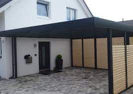 Carports Nach Mass Aus Stahl Carportmaster Stahlcarport Hauswand Carport
