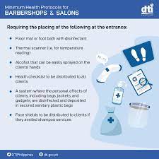 Special attention is also being implemented in ports located in the ncr plus to guarantee that only authorized persons can enter and exit the facilities. Guidelines To Follow On Minimum Health Protocols For Barbershops And Salons Department Of Trade And Industry Philippines