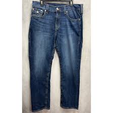 True Religion World Tour Ricky Row Seat Relaxed Straight Jeans Size 36  straight leg