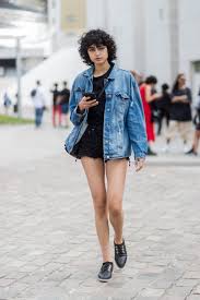 All Black And Blue Denim Jacket Top Off An All Black Ensemble With A Laid Back Denim Jacket Denim Jacket Denim Outfit Jackets