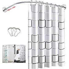 This ceiling bracket will give your shower curtain rod more stability and strength, so. Hjhy Curved Shower Curtain Rail Without Drilling L Shape Shower Curtain Tension Rod Telescopic Rod Bath Corner Shower Rail Rack Stainless Steel Choice Of Length Up To Amazon De Home Kitchen