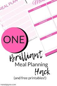 One Brilliant Meal Planning Hack Manda J Meal Planning Planning Hacks Meal Planning Printable