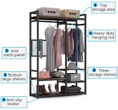 Maybe you would like to learn more about one of these? Buy Tribesigns Free Standing Closet Organizer Large Double Rod Clothes Garment Rack With Shelves And Tie Rack Heavy Duty Wardrobe Closet Storage Organizer Clothing Shelving For Bedroom Rustic Brown Online In Turkey B08k8t5sjl