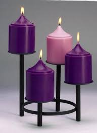 Tiered Advent Pillar Stand Pillar Candles Candles Purple Candles