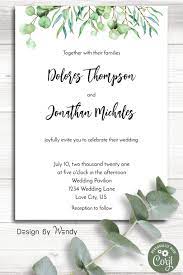 Eucalyptus Wedding Invitation Suite Eucalyptus Greenery Wedding Invitation Editable Templ Eucalyptus Wedding Invitation Eucalyptus Wedding Wedding Invitations
