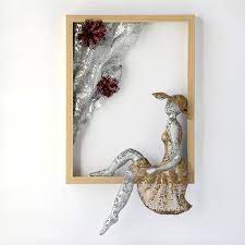 Metal Wall Art Framed Art Women Sculpture Home Decor Etsy Wire Wall Art Contemporary Wall Decor Metal Wall Decor