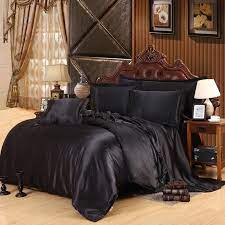 For cotton bedding, just like laundry, you should separate your lights and darks. Black Luxury Bedding Sets Solid Satin 4 Pcs Queen King Size Home Bedclothes Bed Linen Duvet Cover Set Fitted Sheet Black Luxury Bedding Duvet Cover Setking Size Aliexpress