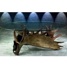 In addition to our huge real antler chandelier and antler lighting selection, browse our rustic collection of real elk, mule deer and fallow deer antler coffee tables. Moose Antler Tripod Coffee Table