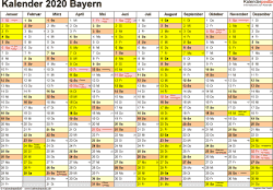 Die folgenden schulkalender für das schuljahr 2020/2021 erleichtern ihnen die terminplanung. Kalender 2020 Bayern Ferien Feiertage Word Vorlagen