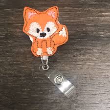 Black And Orange Fox Name Fox Badge Clip Badge Reel Id Holder Retractable Badge Holder Id Clip Nursing Name Badge Holder Fox Badge Reel Orange Fox In 2020 Badge Holders Retractable Badge Holder Id Holder