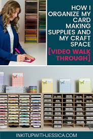 Basic card making supplies you need to have to start making your own christian greeting cards. How I Store My Card Making Supplies Organize My Craft Space Ink It Up With Jessica Card Making Ideas Stamping Techniques