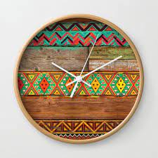 Wall clockd zum kleinen preis hier bestellen. Indian Wood Wall Clock By Diego Tirigall Society6 Wood Wall Clock Wood Wall Diy Crafts Room Decor