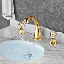 Millions of products, 7,000+ trusted brands, hassle free returns, shop zoro.com! Best Faucet Sale Larissa Bathroom Widespread Lavatory Gold Sink Faucet With Crystal Handles Fontanashowers