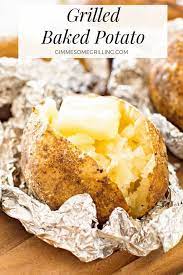 Baked Potatoes On The Grill Are So Easy And Delicious It S The Perfect Healthy Side Dish Recipe When You Grilled Baked Potatoes Baked Potato Grilled Potatoes