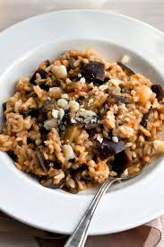 Risotto With Eggplant And Tomatoes Recipe Recipe Risotto Recipes Tomato Recipes