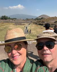 Day 1 of Dia de los Muertos 60th bday in Mexico City. Relieved that the  pyramids are closed but happy I climbed them 7 years ago. It's not hard for  us to