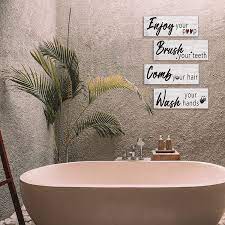 See more ideas about beautiful bathrooms, bathroom decor, farmhouse. Buy Cocomong 4 Pieces Farmhouse Bathroom Wall Decor Vintage Bathroom Wooden For Wash Your Hands Sign Bathroom Decor Wall Art Laundry Room Hand Signs Online In Vietnam B094zp1k75