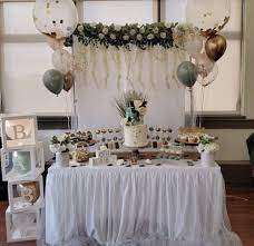 Green Gold And White Balloons Light Green Wedding Decor Etsy Baby Shower Deco Simple Baby Shower Sage Green Baby Shower