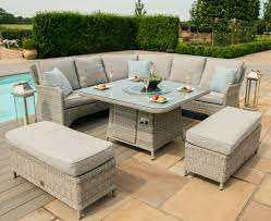 Wooden garden dining sets ukzn moodle 2019. Royal Corner Garden Furniture Set With Firepit Table Oxford Ez Living Furniture