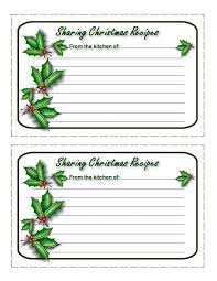 Printable Christmas Recipe Cards From The Christmas Cottage Recipe Cards Template Christmas Recipe Cards Holiday Recipe Card Template
