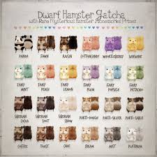 Dwarf Hamster Gacha Color Chart Available At The Arcade On