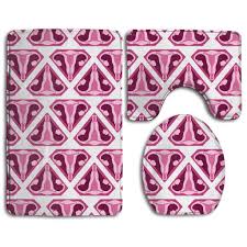You can also get rugs adjacent to a tub or shower. Womb Uterus Thin 3 Piece Bathroom Rugs Set Bath Rug Contour Mat And Toilet Lid Cover Buy At A Low Prices On Joom E Commerce Platform