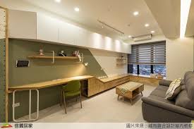 白色客廳 沙發 茶几 書桌 亮眼綠白x幾何創意 打造趣味北歐風 信義居家 interior design interior design