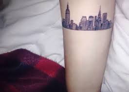 The wit of the tattoo artist is starkly evident by the concept of this artwork, the heart of new york city. 20 Magnificent Skyline Tattoos Skyline Tattoo Tattoos Nyc Tattoo