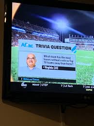 They could be in order forwards (e.g. Aflac Trivia Question Clemson Vs Miami