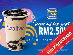 Tealive and touch 'n go ewallet has just announced a partnership that will greatly benefit both bubble tea lovers and also touch 'n go ewallet users, including a raya campaign that will let users enjoy their tealive drinks at a lower price. Wow Your All Time Favourite Tealive Touch N Go Ewallet Facebook