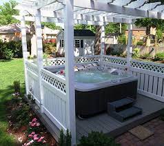 Jacuzzi makes and sells 23 different hot tub models. 8 Ways To Place Your Original Outdoor Jacuzzi Hot Tub Surround Hot Tub Outdoor Jacuzzi Outdoor