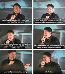 Gifset Jensen On Teaching Jared Pull My Finger This Is Too Funny 3 Jensen Supernatural Fans Supernatural Funny Supernatural