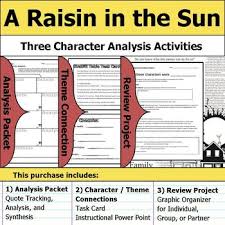 a raisin in the sun character analysis packet theme connections project