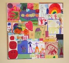 Take Your Kids Art And Modge Podge It Onto Canvas I Need To Do This And Hang It Up In The B Kids Art Collage Kids Artwork Collage Organizing Kids Artwork