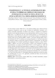 PDF) Polifenoles y actividad antioxidante del extracto hidroalcohólico de  hojas de petroselinum crispum (MILL) fuss y su aplicación en una crema  dermocosmética