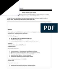 autocad drafter resume example