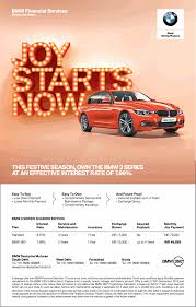 Bmw Financial Services Joy Starts Now Ad Delhi Times 08 09 2018 Car Advertising Design Financial Services Ads